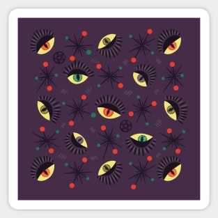 Witch Eyes Spooky Retro Pattern Sticker